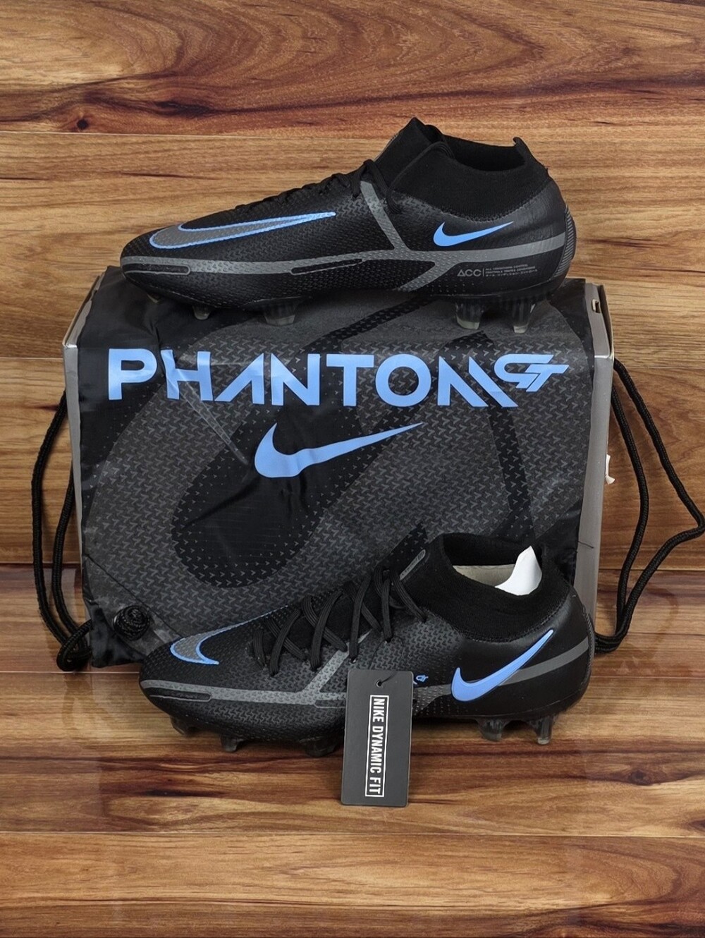 Nike Phantom GT2 Elite DF FG Black Iron Grey Soccer Cleats CZ9889 004 Men's 9